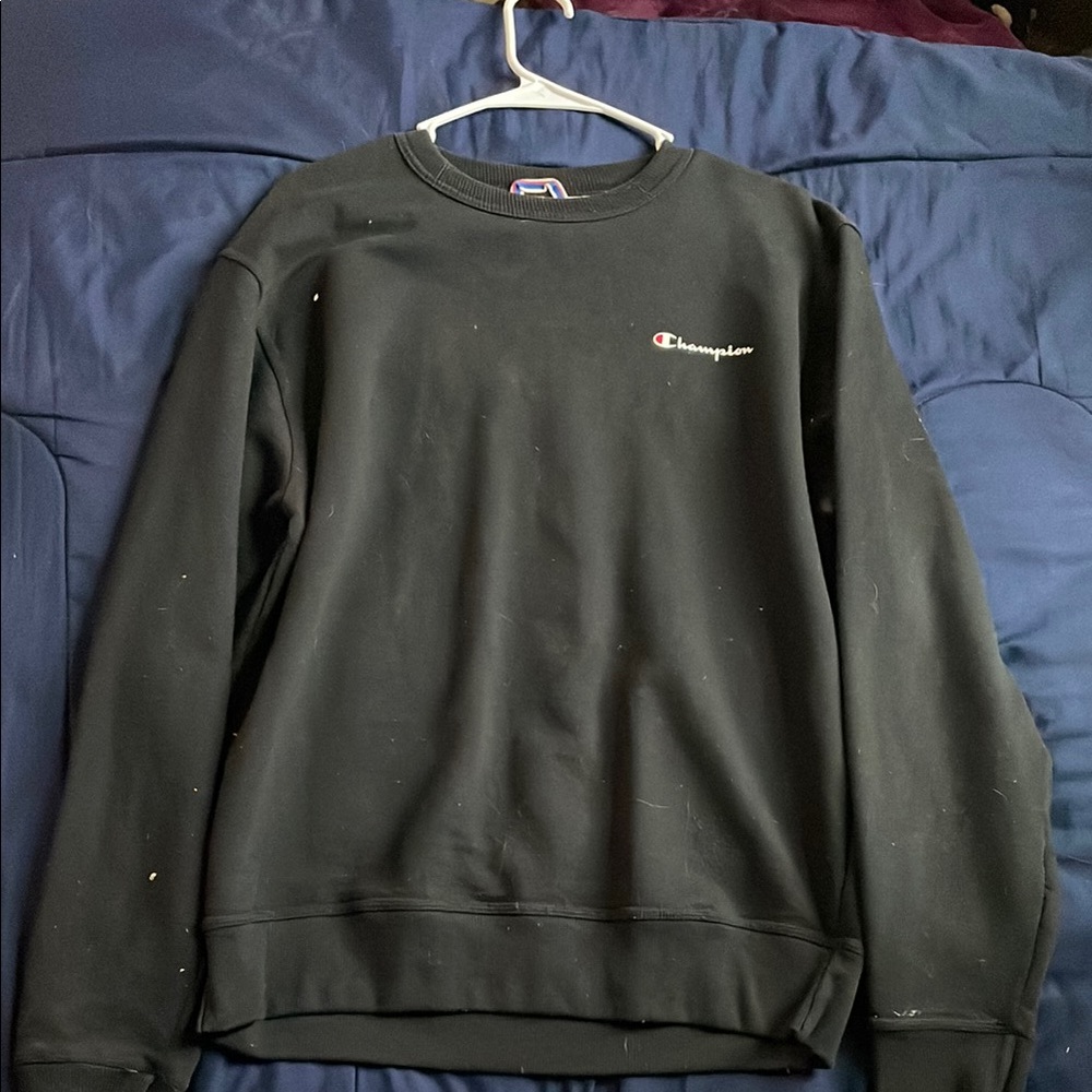 Champion Black Crewneck Sweater Classic Style